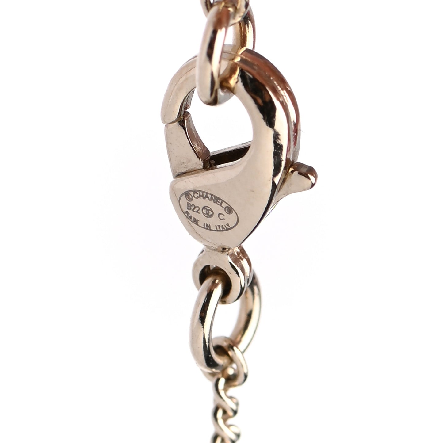 Pearl CC Double Heart Drop Necklace Pearly White Gold