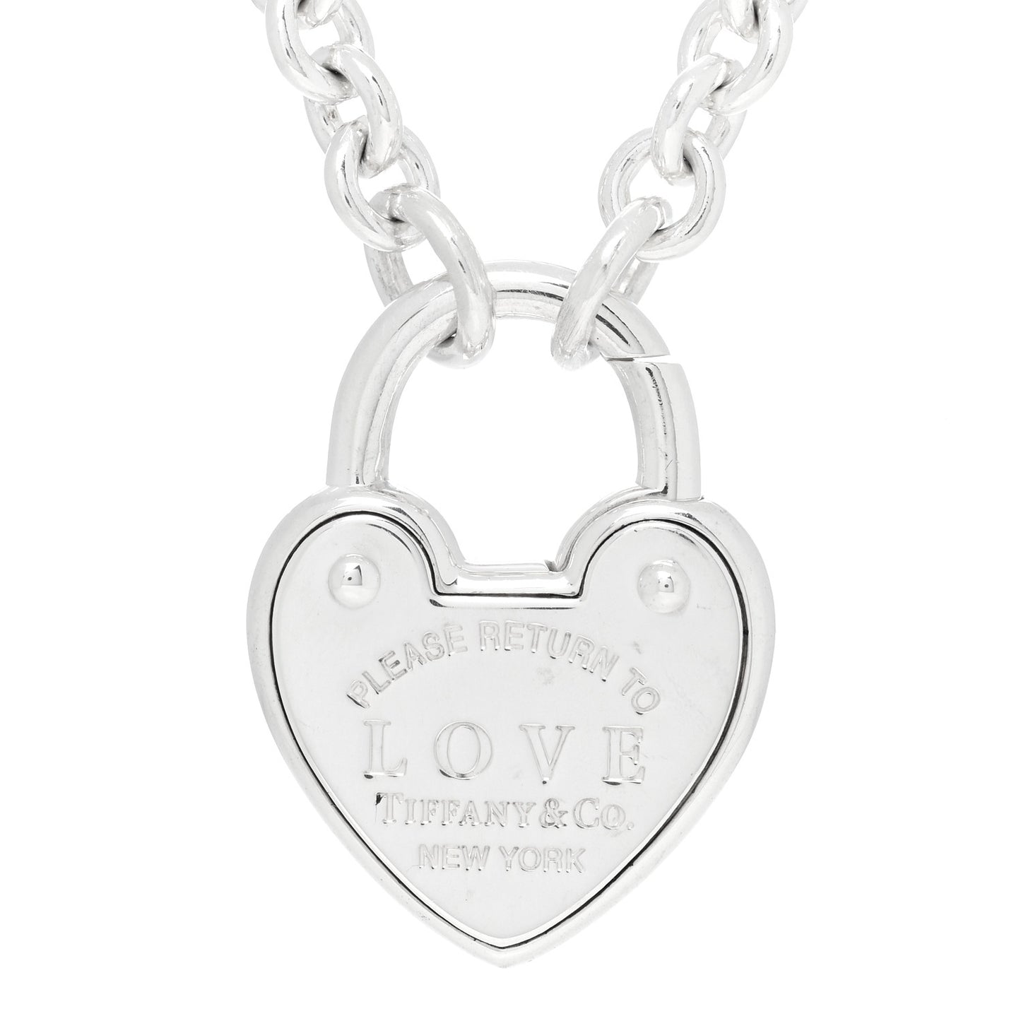 Sterling Silver Return To Tiffany Love Heart Lock Pendant Necklace
