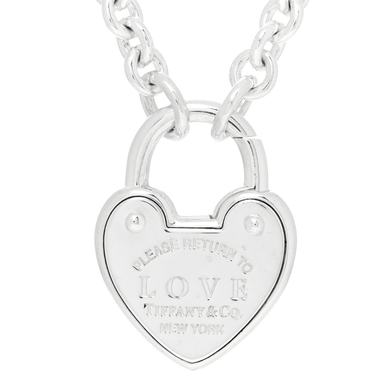 Tiffany Sterling Silver Return To Tiffany Love Heart Lock Pendant Necklace 3 of 3
