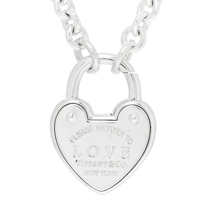 Tiffany Sterling Silver Return To Tiffany Love Heart Lock Pendant Necklace 3 of 3