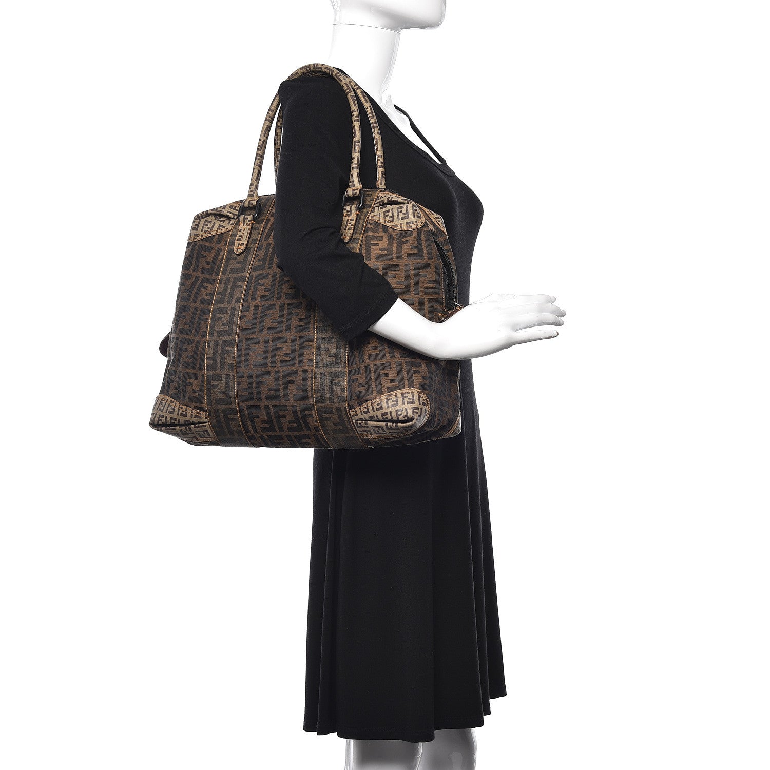 Fendi Zucca Zucchino Spalmati Large B Mix Tote Tobacco 2 of 14