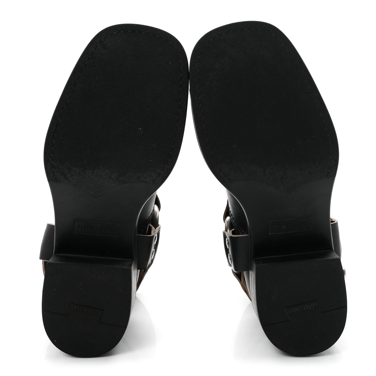 Miu Miu Vitello Deco Harness Enigneer Boots 37.5 Black 6 of 10