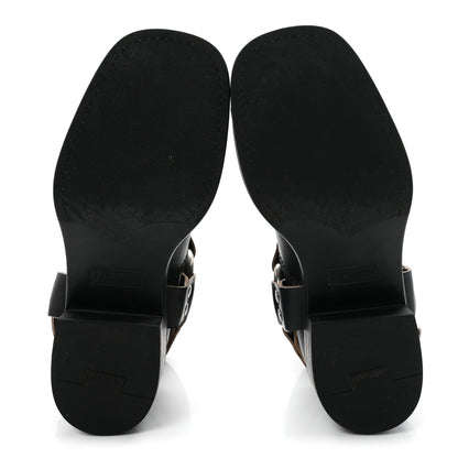 Miu Miu Vitello Deco Harness Enigneer Boots 37.5 Black 6 of 10