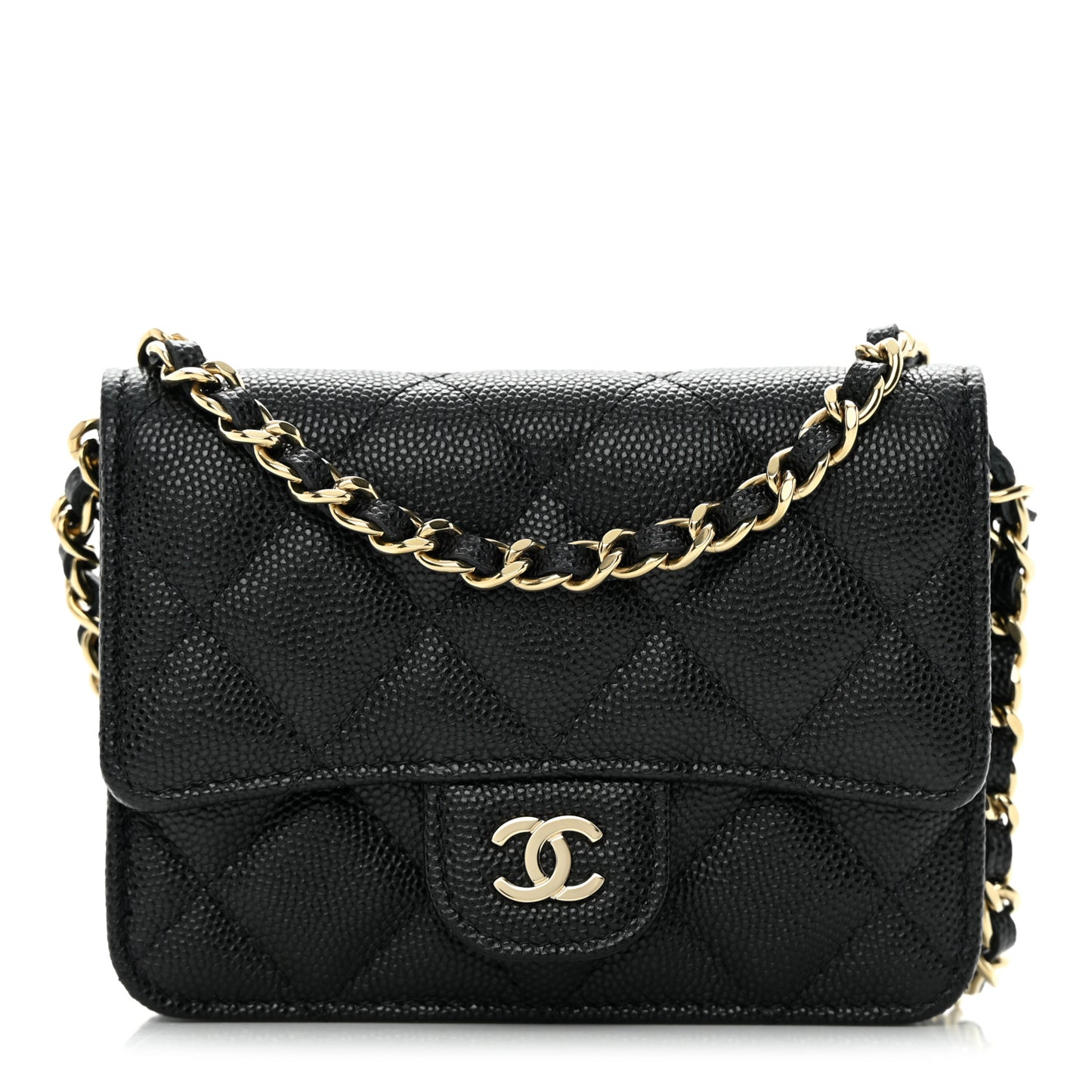 Caviar Quilted Mini Chain Bag Black