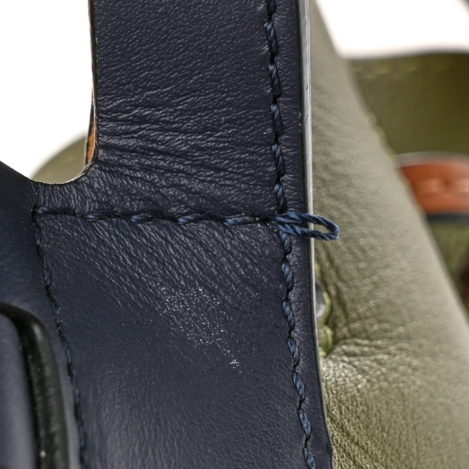 Loewe Nappa Colorblock Horseshoe Bag Avocado Midnight Blue Tan 14 of 14