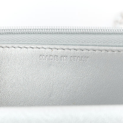 Chanel Metallic Lambskin Quilted Wallet On Chain WOC Silver 7 of 12