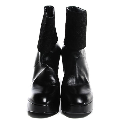 Louis Vuitton Calfskin Suede Art Deco Boots 38.5 Black 2 of 7