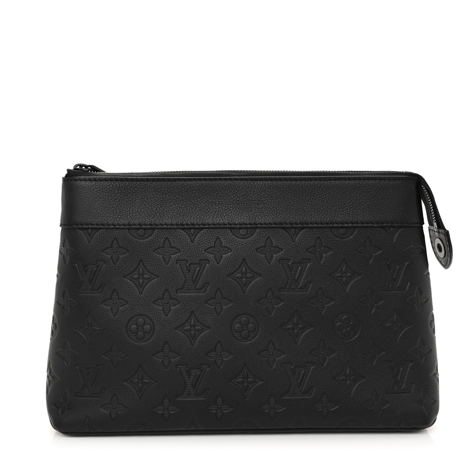 Louis Vuitton Shadow Calfskin Monogram Pochette Voyage Souple Black 1 of 10