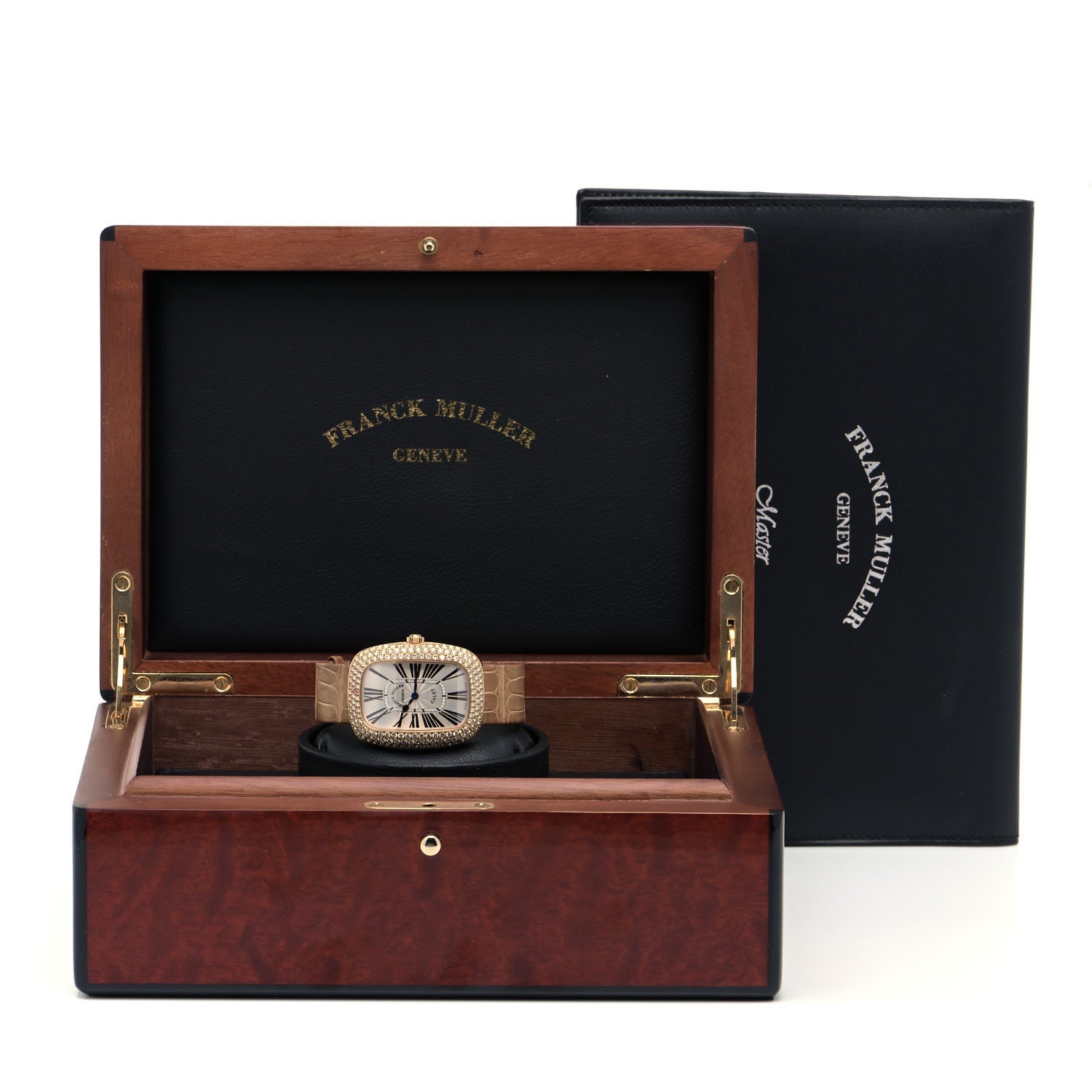 Franck Muller 18K Rose Gold Alligator Diamond Pave Bezel 34mm Quartz Watch 3002MQZRD35N 5 of 5