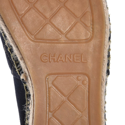 Chanel Fabric CC Espadrilles 38 Blue Green 8 of 12