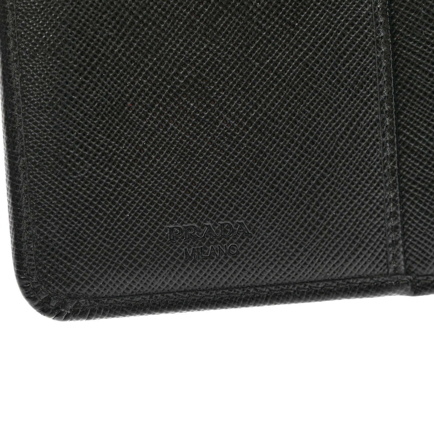 Prada Saffiano Metal Compact Wallet Black 6 of 8