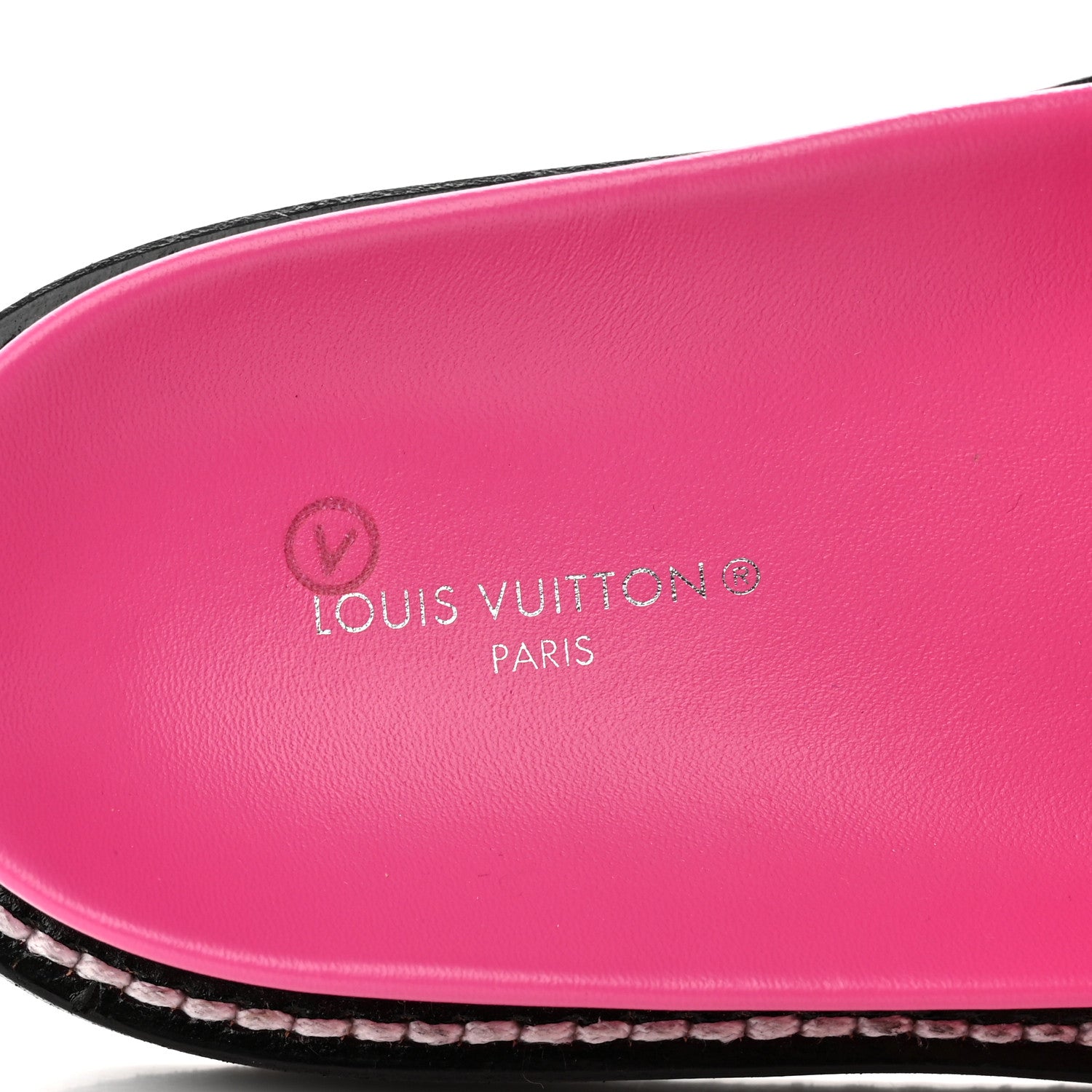 Louis Vuitton Calfskin Embossed Monogram Sunset Flat Comfort Mule 37 Pink 7 of 8