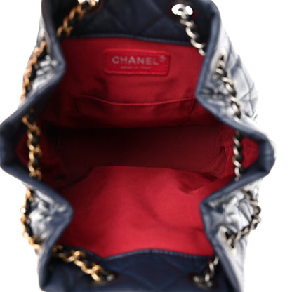 Chanel Aged Calfskin Quilted Gabrielle Backpack Navy Black 5 of 14
