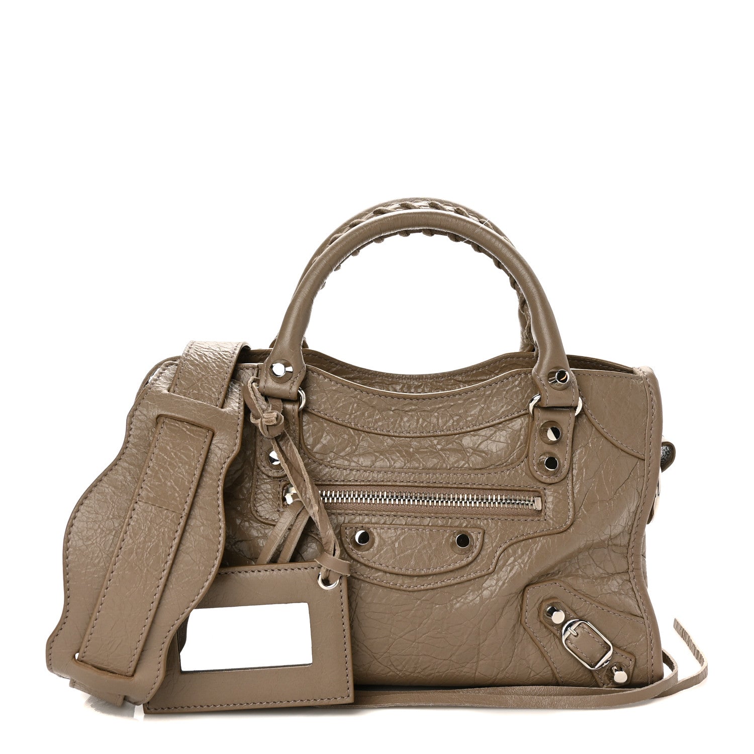 Balenciaga Agneau Classic Silver Hardware Mini City Dark Mink Grey 1 of 9