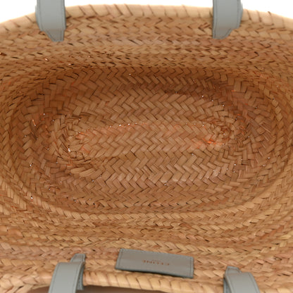 Celine Raffia Calfskin Triomphe Medium Panier Soft Blue 5 of 9