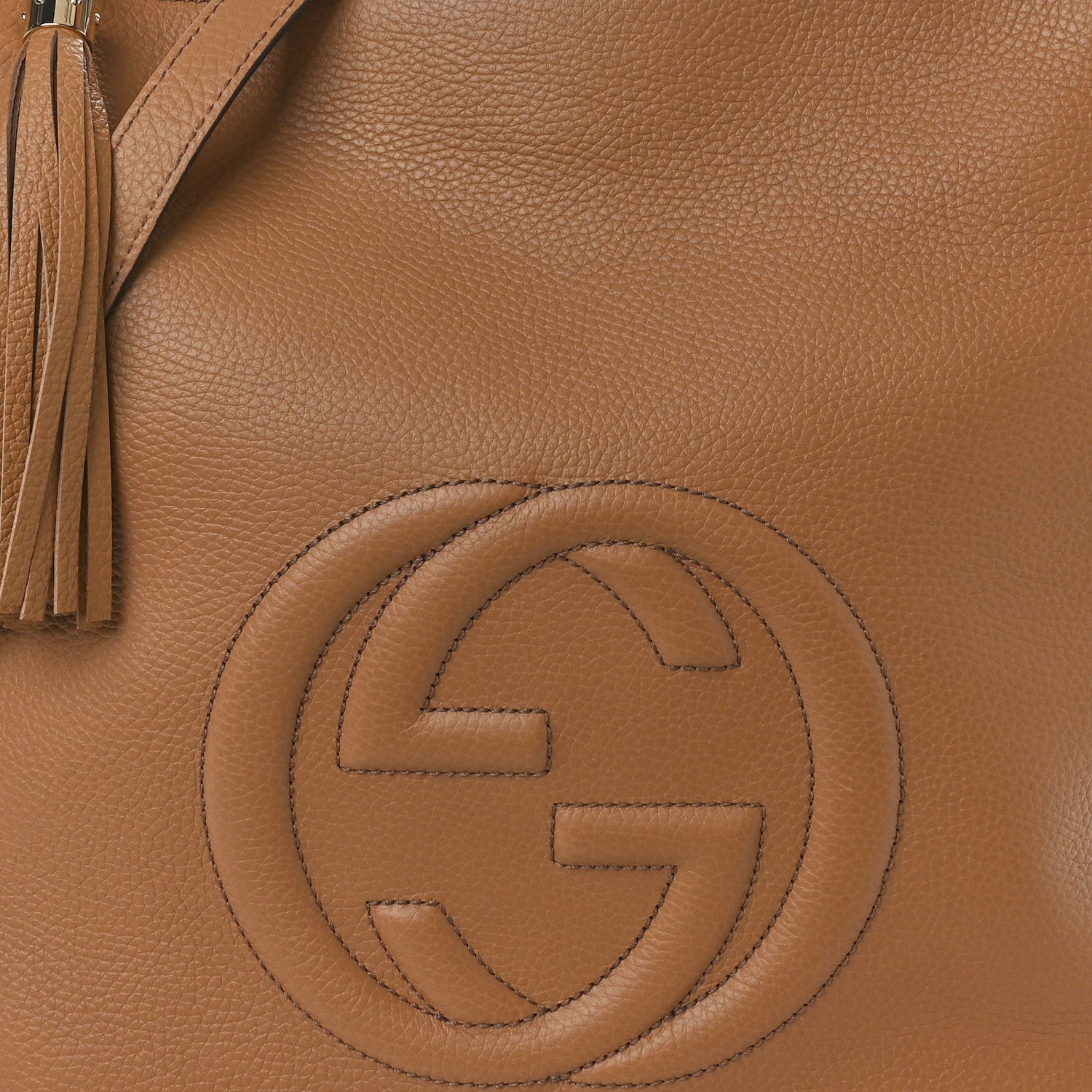 Gucci Pebbled Calfskin Large Soho Hobo Camelia 8 of 10