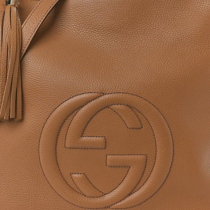 Gucci Pebbled Calfskin Large Soho Hobo Camelia 8 of 10
