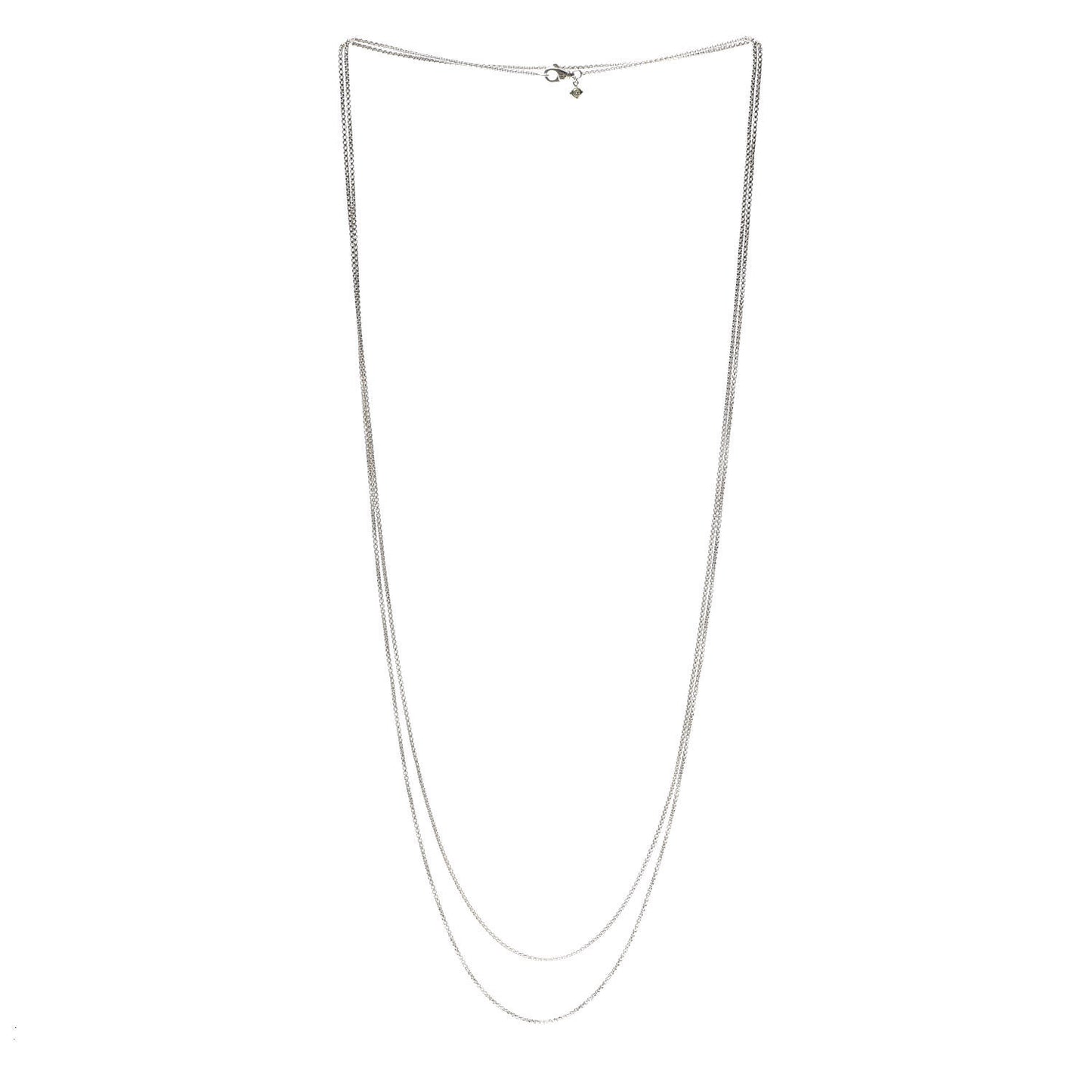 Sterling Silver 14K Yellow Gold 1.7mm Box Chain Necklace 72"