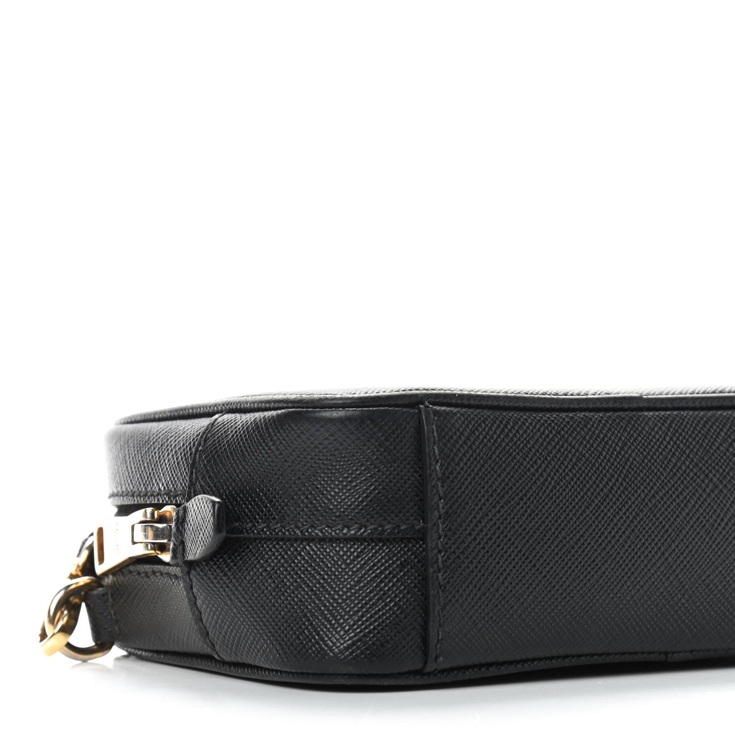Saffiano Lux Small Camera Crossbody Bag Black