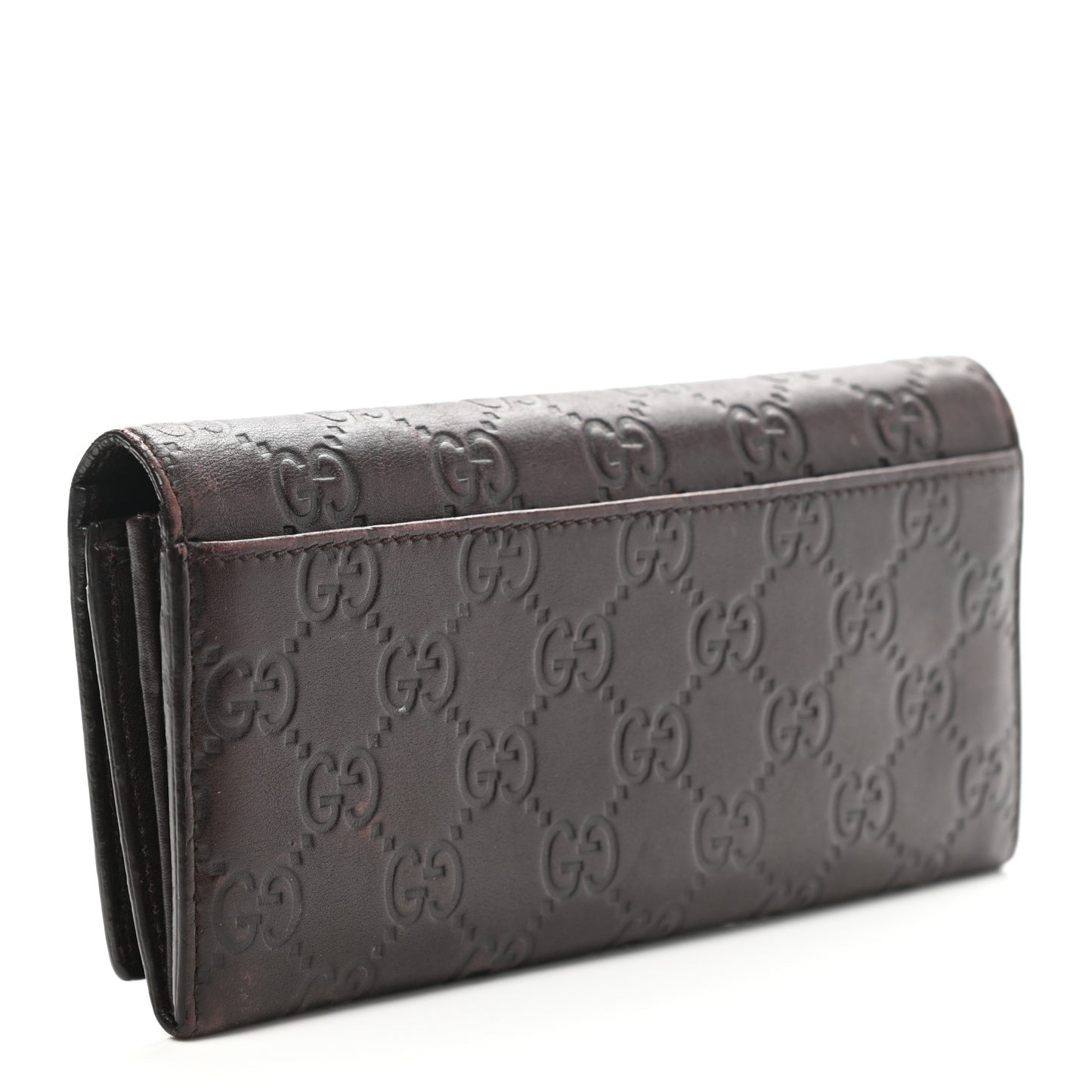 Guccissima Avel Continental Flap Wallet Brown