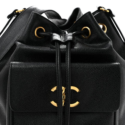 Chanel Caviar CC Drawstring Shoulder Bag Black 10 of 16