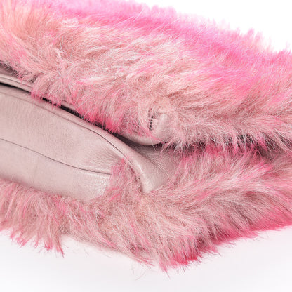Miu Miu Mink Faux Fur Crystal Flap Clutch Pink 11 of 11
