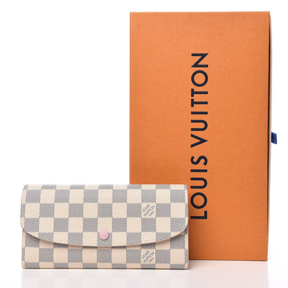 Louis Vuitton Damier Azur Emilie Wallet Rose Ballerine 12 of 12