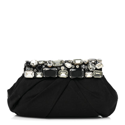 Prada Satin Crystal Clutch Black 1 of 9