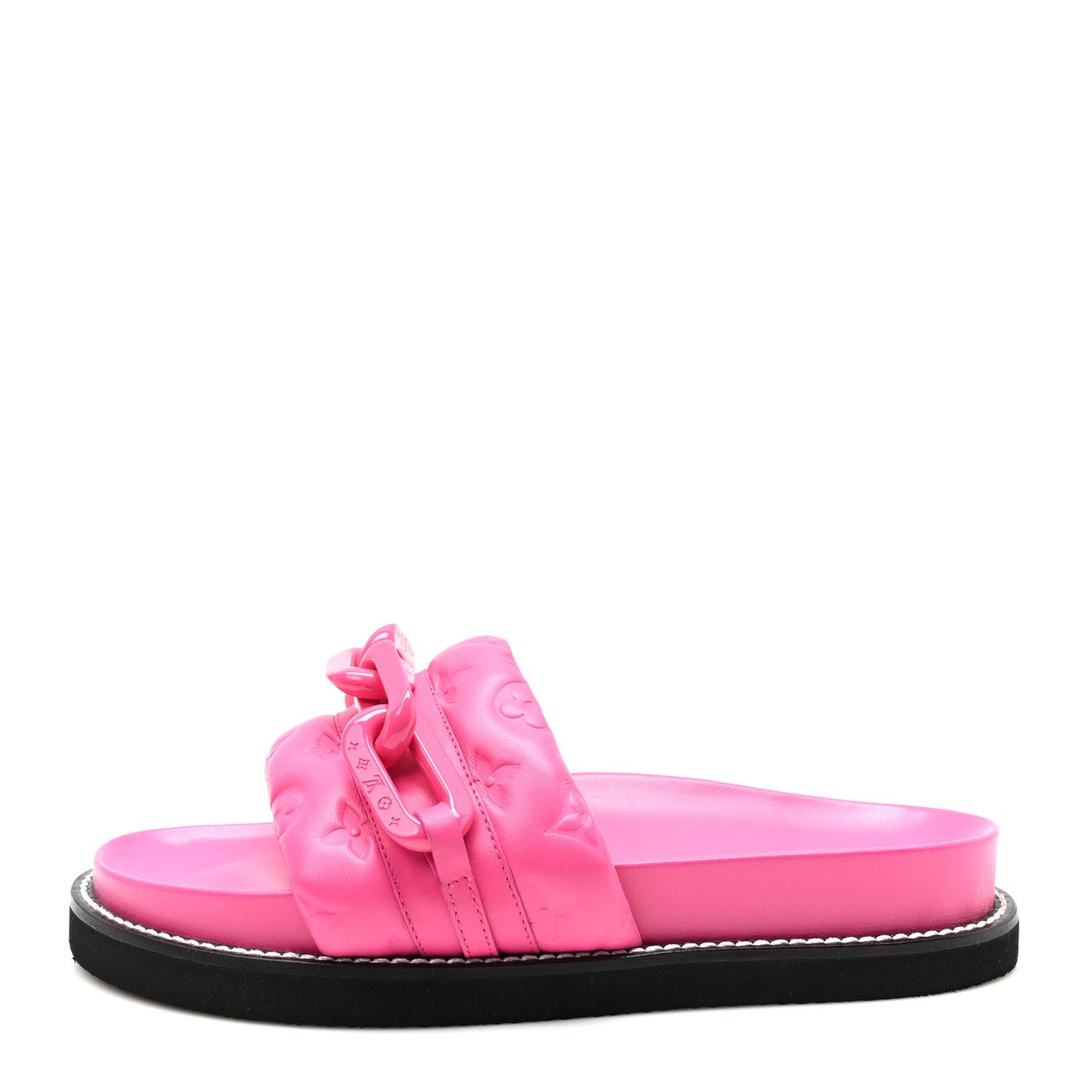 Calfskin Embossed Monogram Sunset Flat Comfort Mule 40 Rose Pop