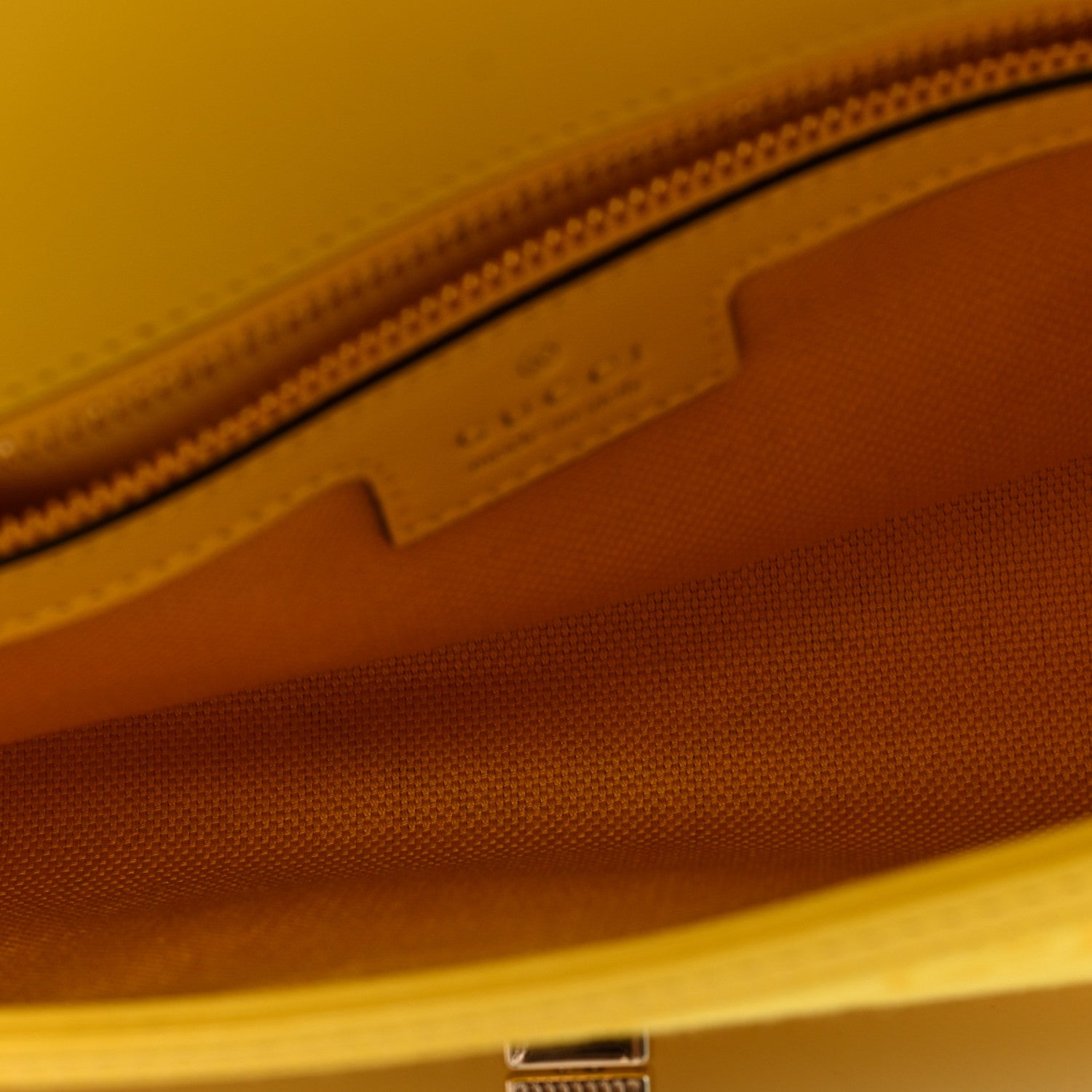 Gucci GG Monogram Textured Dollar Calfskin Small Luce Shoulder Bag Yellow Yellow 5 of 9
