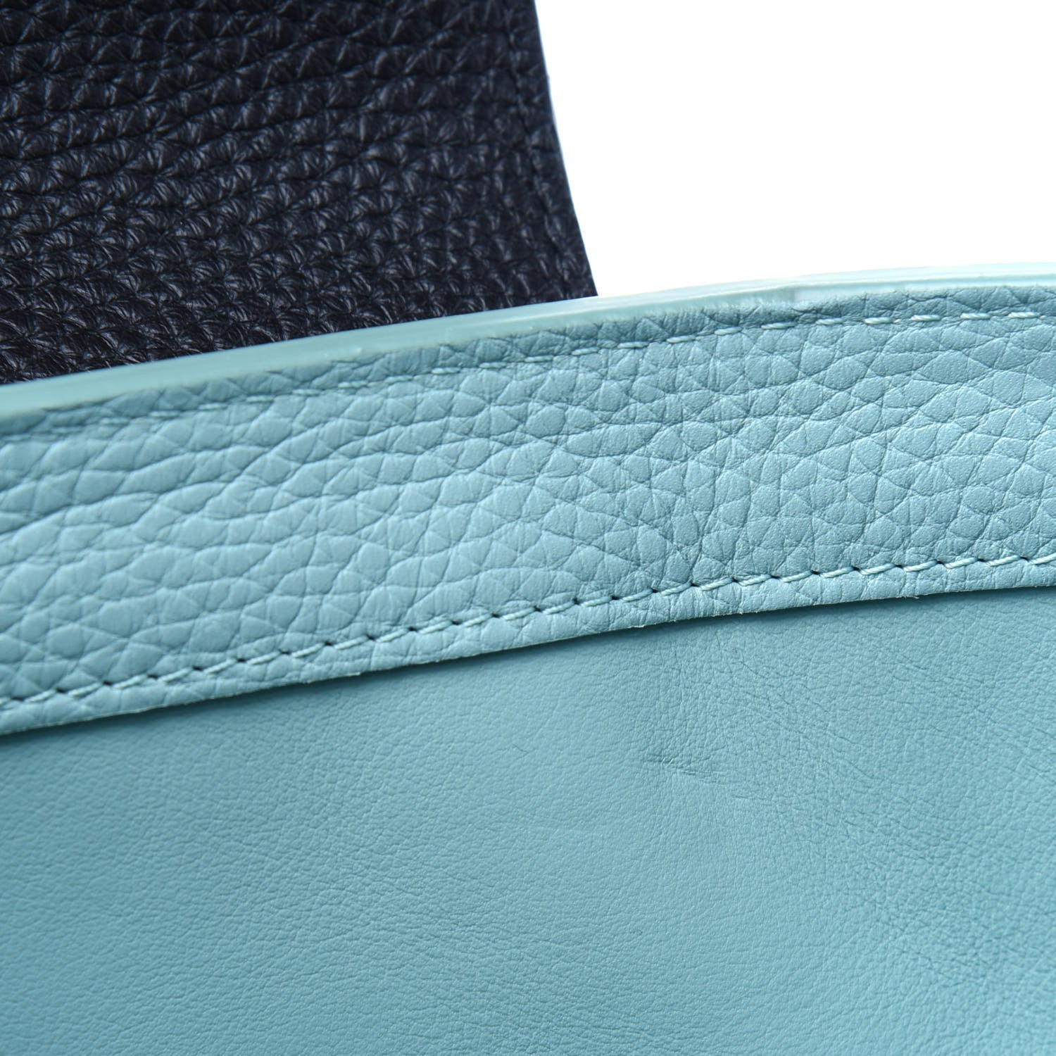 Louis Vuitton Taurillon Capucines MM Black Turquoise 14 of 29