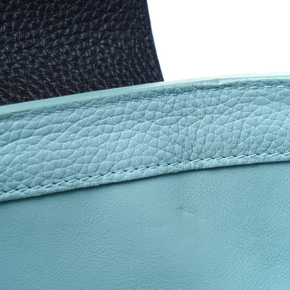 Louis Vuitton Taurillon Capucines MM Black Turquoise 14 of 29