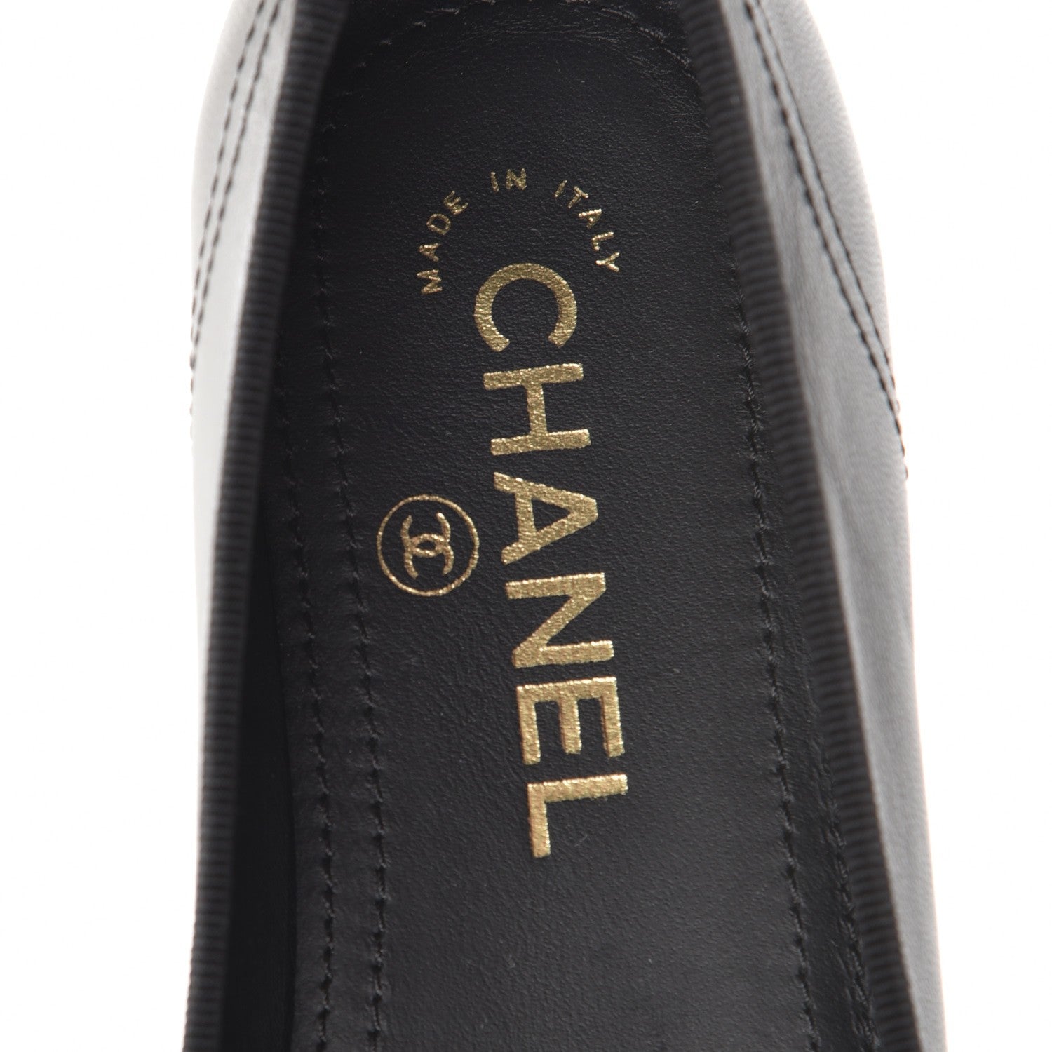 Chanel Lambskin Patent Cap Toe Ballerina Flats 38.5 Black 6 of 11