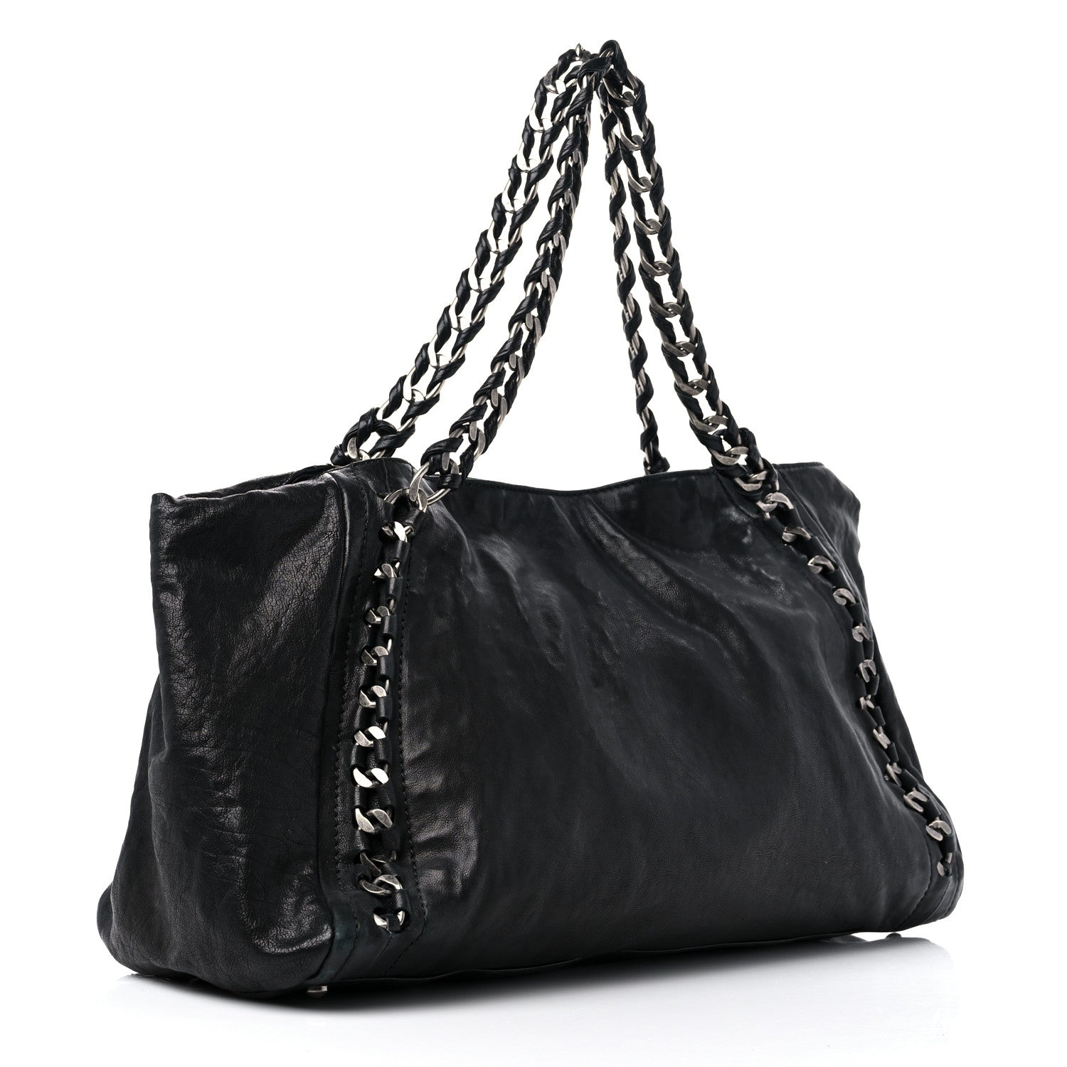 Chanel Glazed Calfskin East West Modern Chain Tote Black 3 of 15