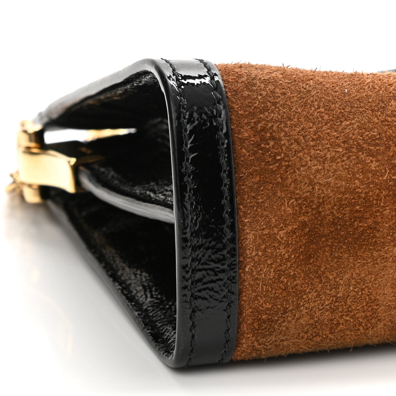 Gucci Suede Patent Web Small Ophidia Chain Shoulder Bag Nocciola Black 9 of 12