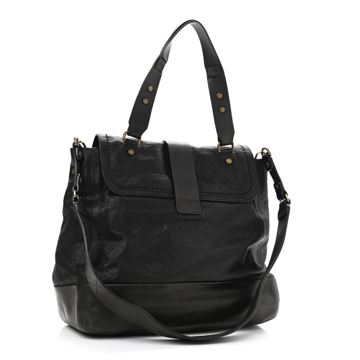 Calfskin Lovely Leopold GM Shoulder Bag Black