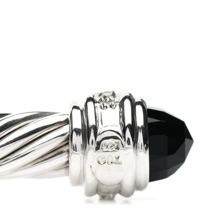 David Yurman Sterling Silver Diamond Black Onyx 7mm Cable Classics Bracelet 4 of 4