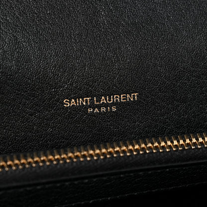 Saint Laurent Sheepskin Matelasse Chevron Monogram Medium College Bag Black 7 of 11