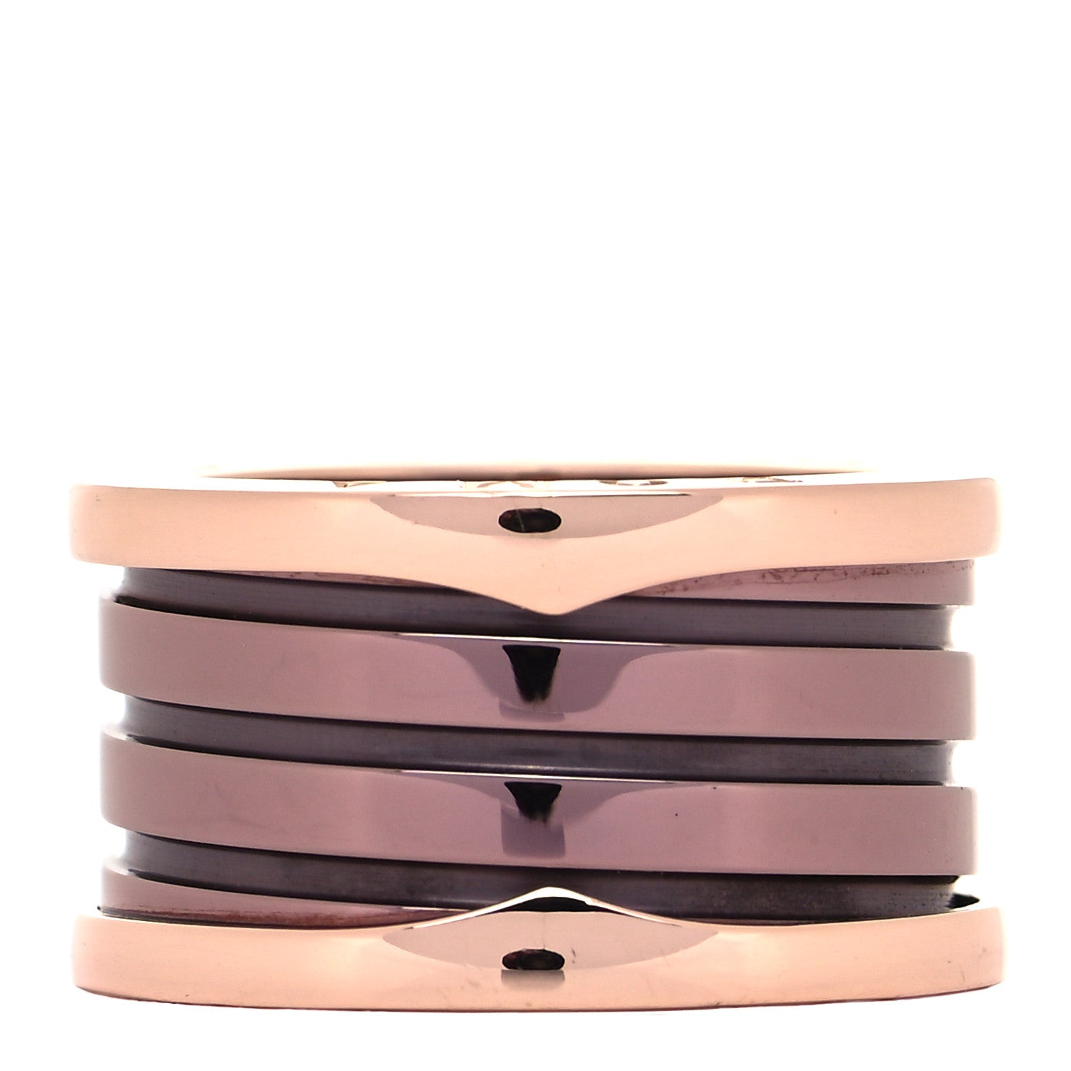 Bulgari 18K Rose Gold Bronze Cermet Roma B.Zero1 Four-Band Ring 51 5.75 5 of 14