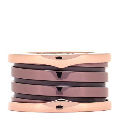 Bulgari 18K Rose Gold Bronze Cermet Roma B.Zero1 Four-Band Ring 51 5.75 5 of 14