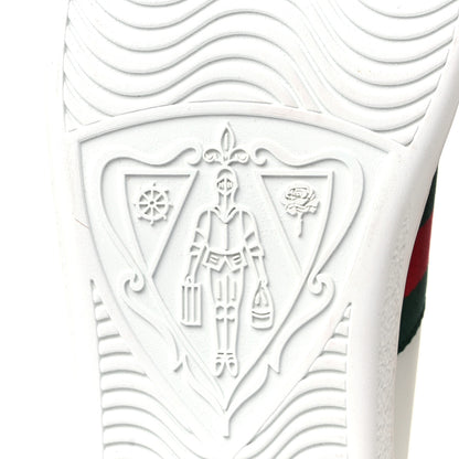 Gucci Calfskin Ayers Bee Embroidered Womens Ace Sneakers 37 White Green 7 of 10