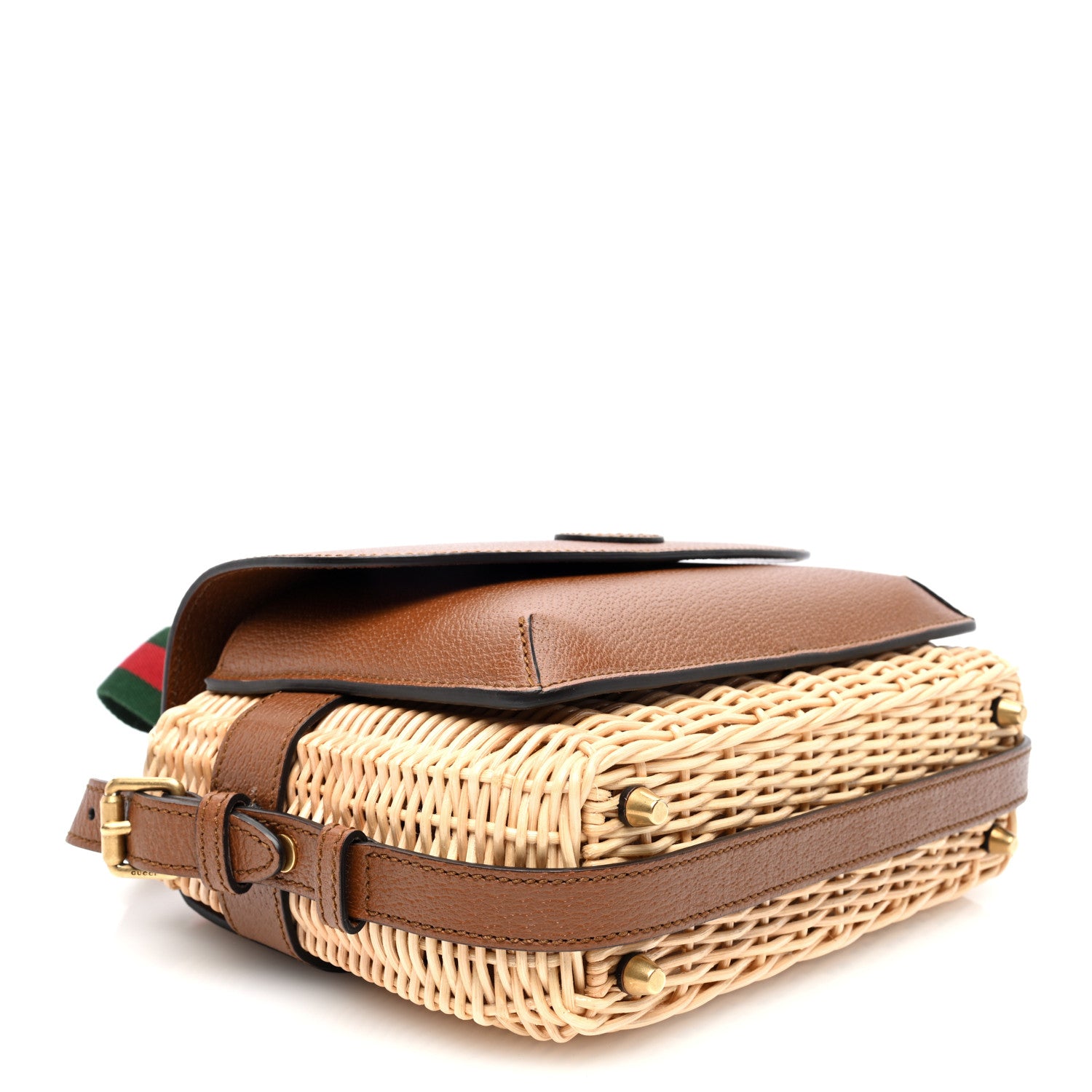 Gucci Calfskin Wicker Small Messenger Bag Natural 4 of 10