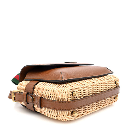Gucci Calfskin Wicker Small Messenger Bag Natural 4 of 10