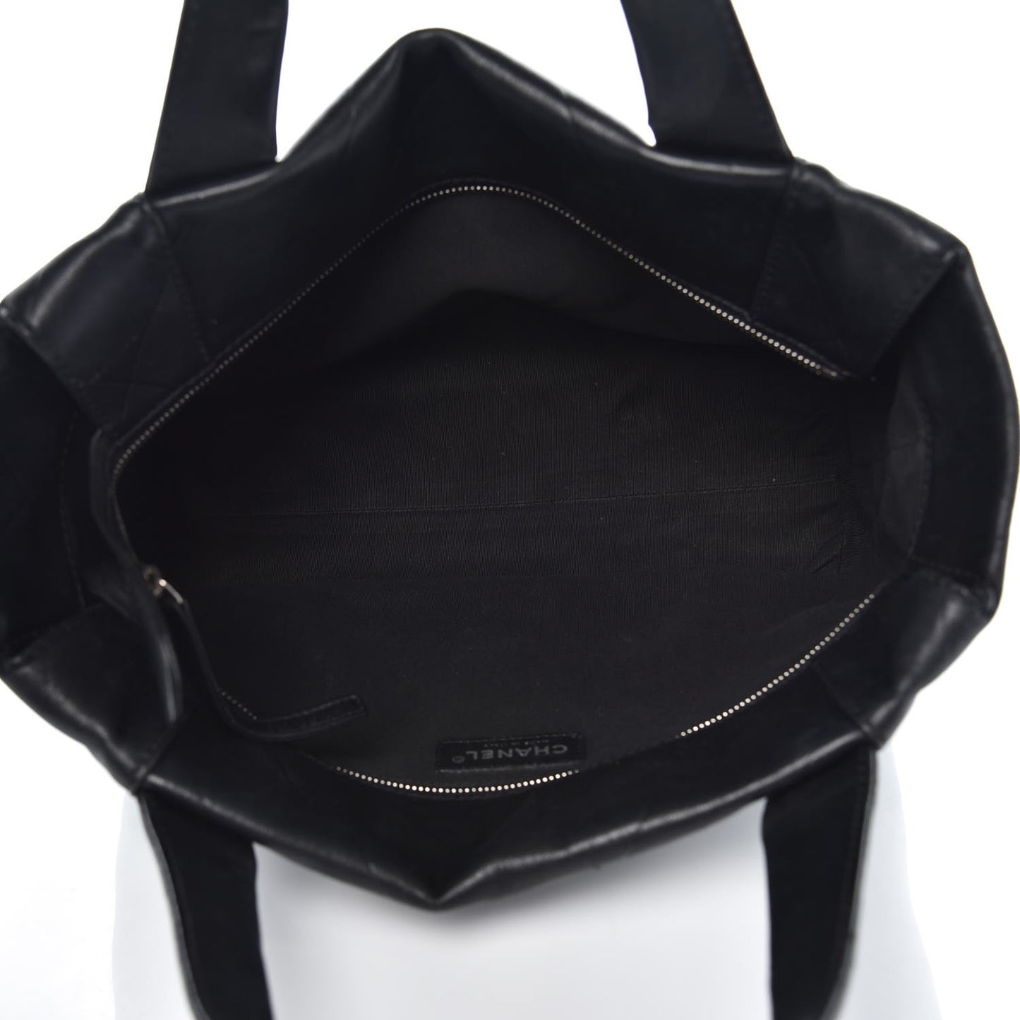 Calfskin Chevron CC All Day Long Boston Black