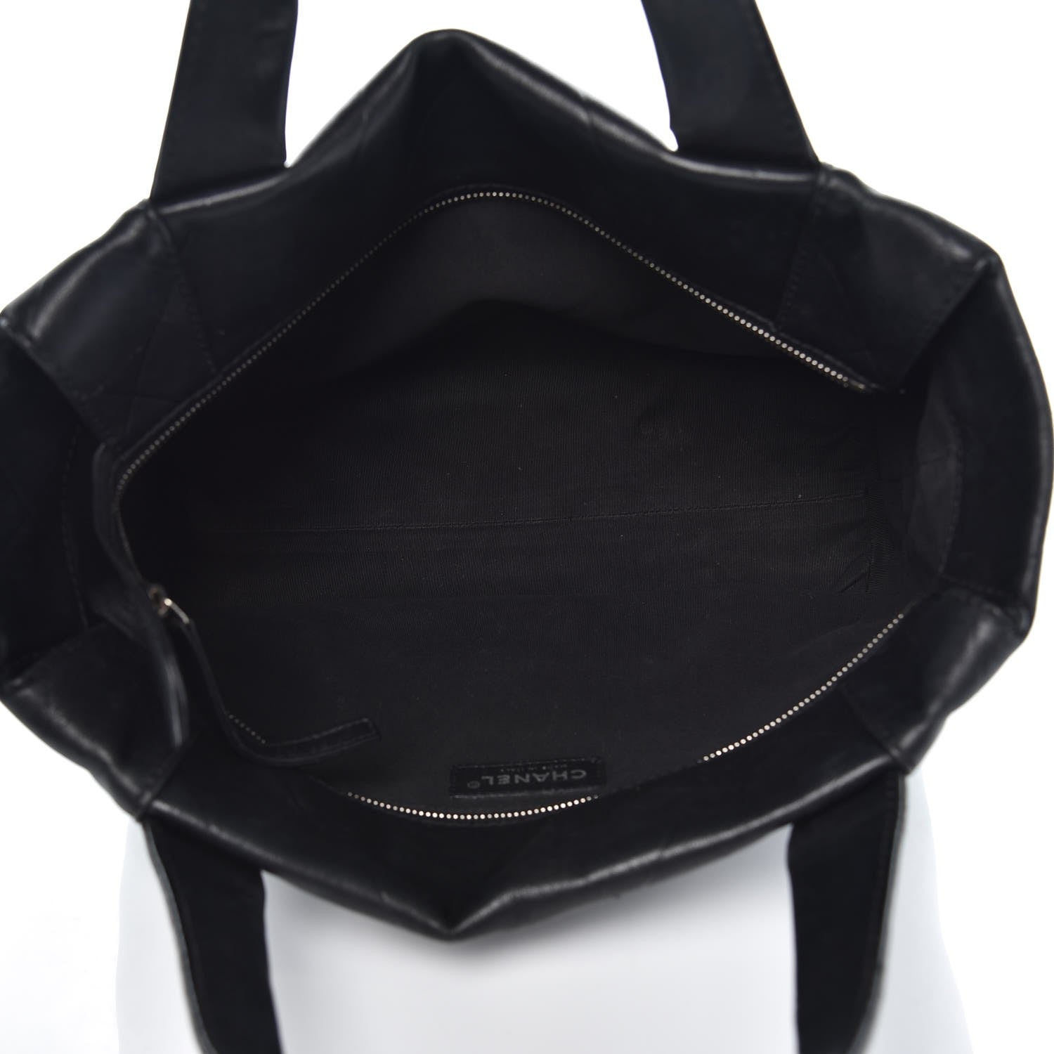 Chanel Calfskin Chevron CC All Day Long Boston Black 4 of 14