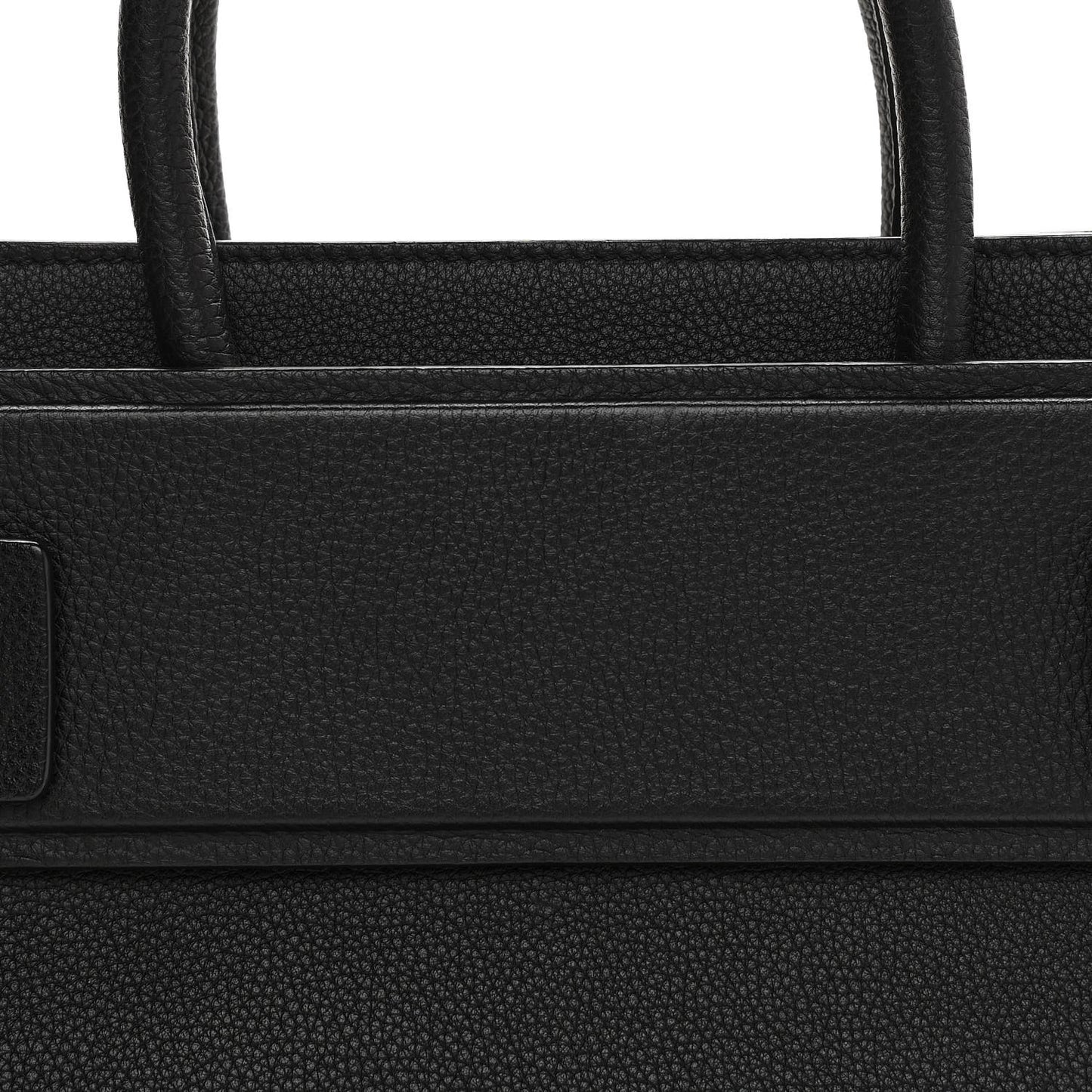 Grained Calfskin Small Horizon Satchel Black