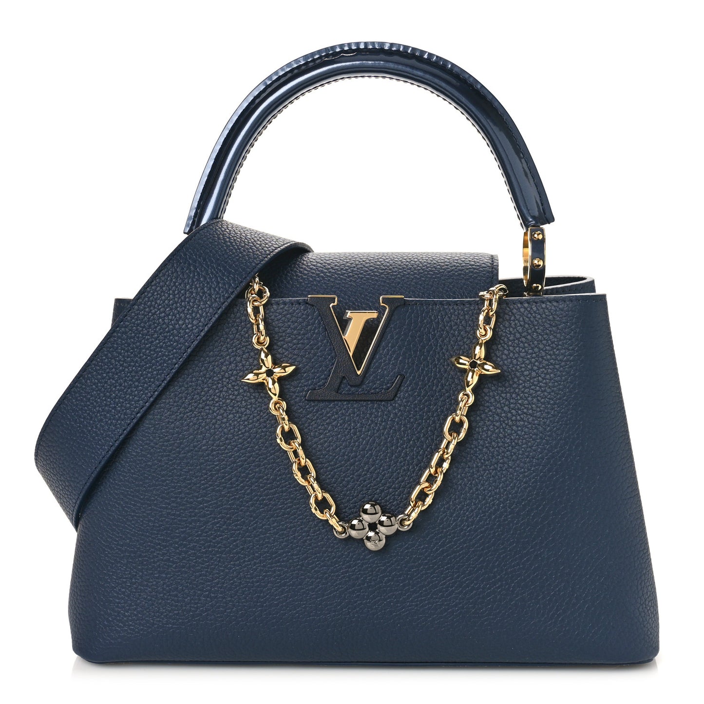 Taurillon Flower Chain Capucines MM Navy