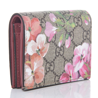 Gucci GG Supreme Monogram Blooms Card Case Wallet Beige Multicolor Dry Rose 3 of 8