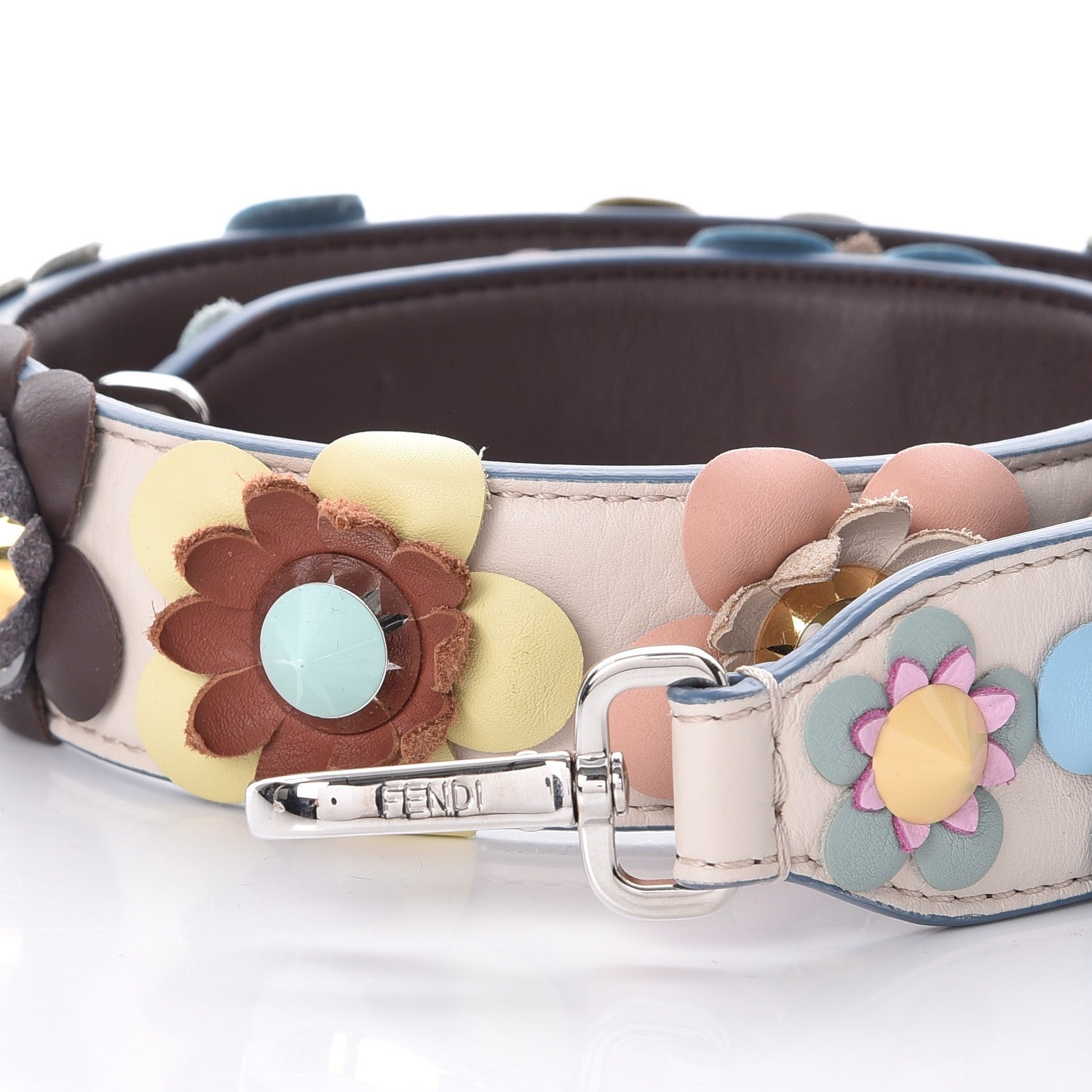 Fendi Vitello Dolce Flowerland Studded Strap You Camelia Moresco Multicolor 3 of 10