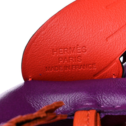 Hermes Milo Lambskin Grigri Rodeo Pegase Horse Bag Charm PM Violet Cornaline Capucine 4 of 6